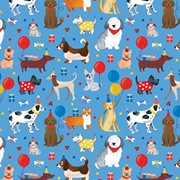 24" x 417' (half ream) - B429  - Party Dogs B429.24.417