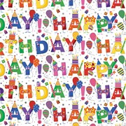 30" x 208' (quarter ream) -   B417 - Birthday Characters B417.30.208