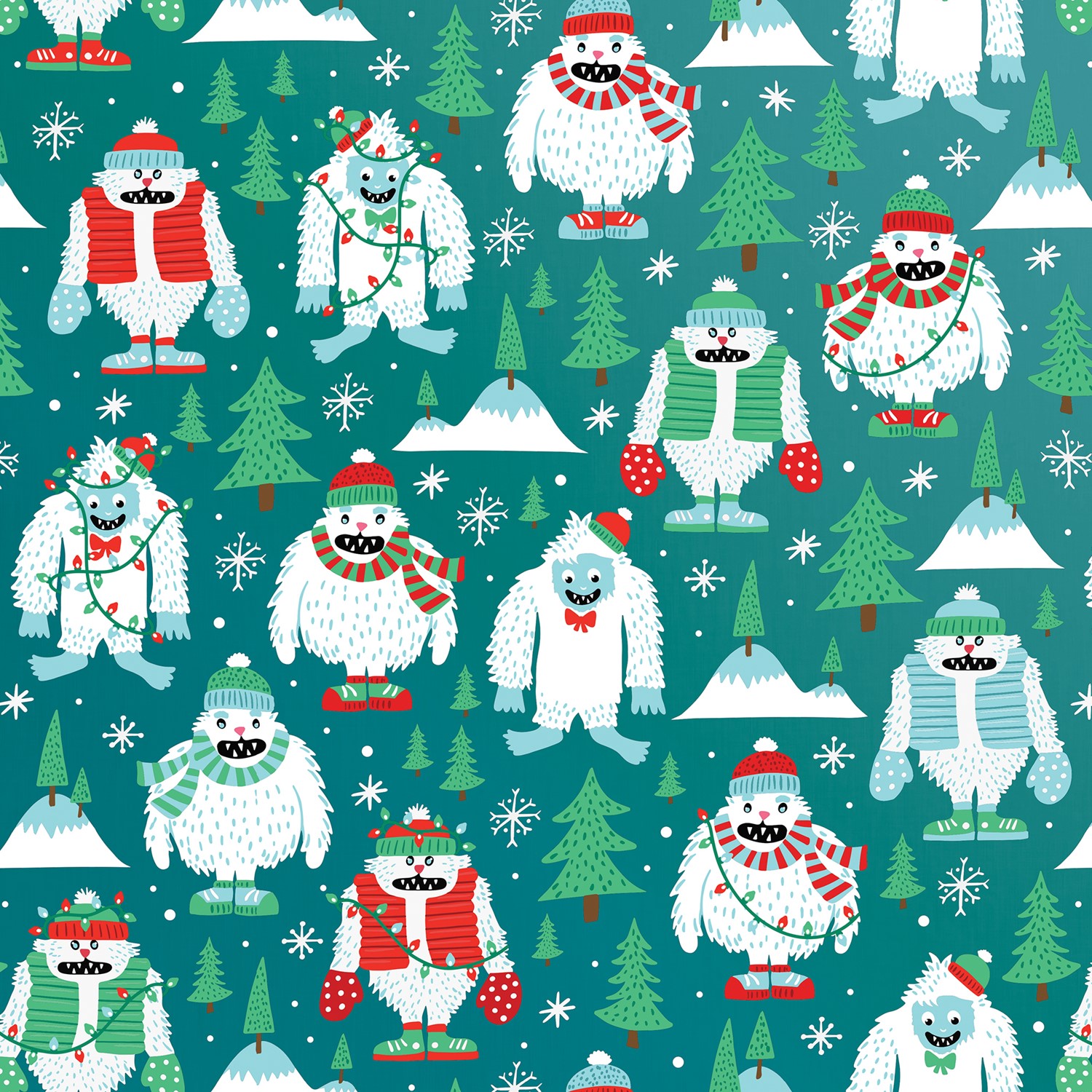 30" x 208' (quarter ream) - XB523 - Yeti for the Holidays XB523.30.208