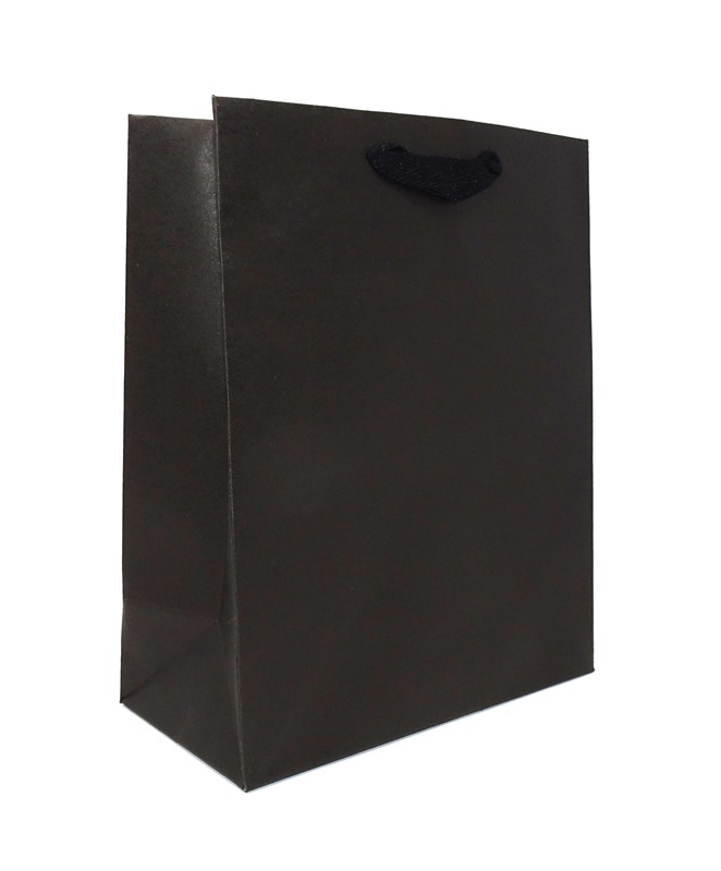 8 x 4 x 10 Black Ribbon Handle Eurototes (Case of 100) Colors-On-Kraft-Ribbon-Handle-Eurototes-8