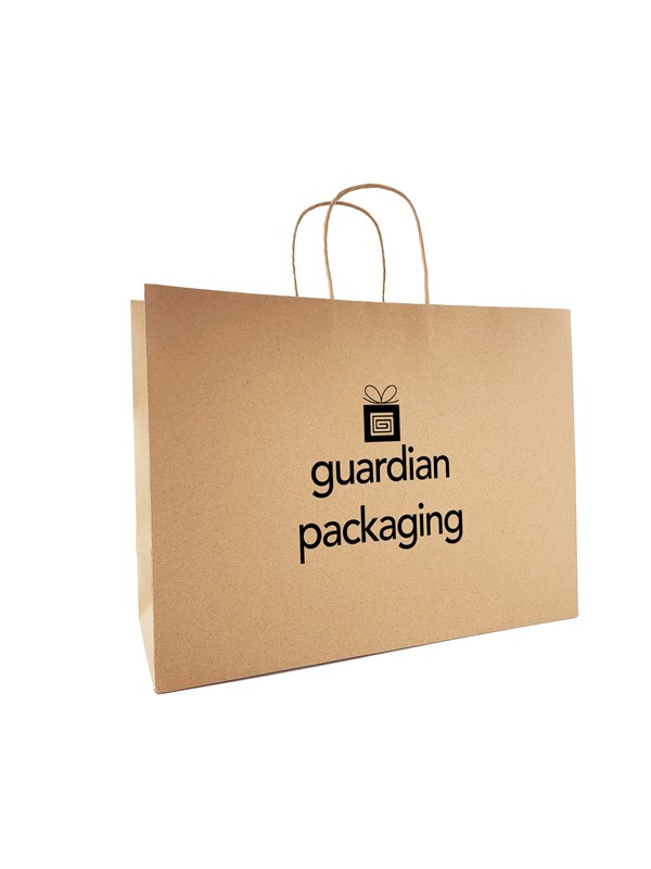 16x6x12 Ink Printed Premium Turn Top Brown Kraft Shopping Bags Premium-Turn-Top-16-INK-Brown