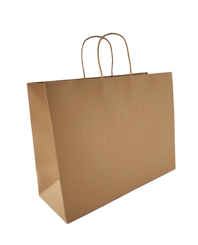 16x6x12 Premium Turn Top Brown Kraft Shopping Bags Premium-Turn-Top-16-Plain-Brown