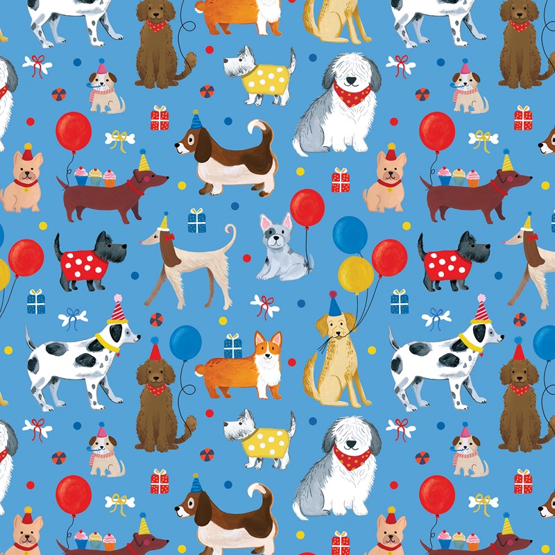 30" x 833' (full ream) - B429 - Party Dogs B429.30.833