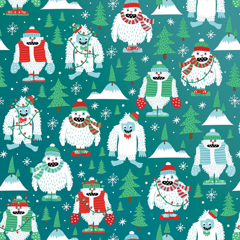 30" x 208' (quarter ream) - XB523 - Yeti for the Holidays XB523.30.208