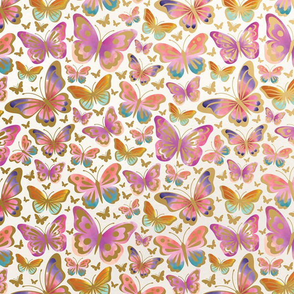 30" x 417' (half ream) -  B386 - Beautiful Butterflies