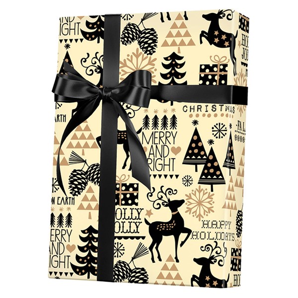 Christmas Wrapping Paper Elegant Holly Foil Jillson & Roberts